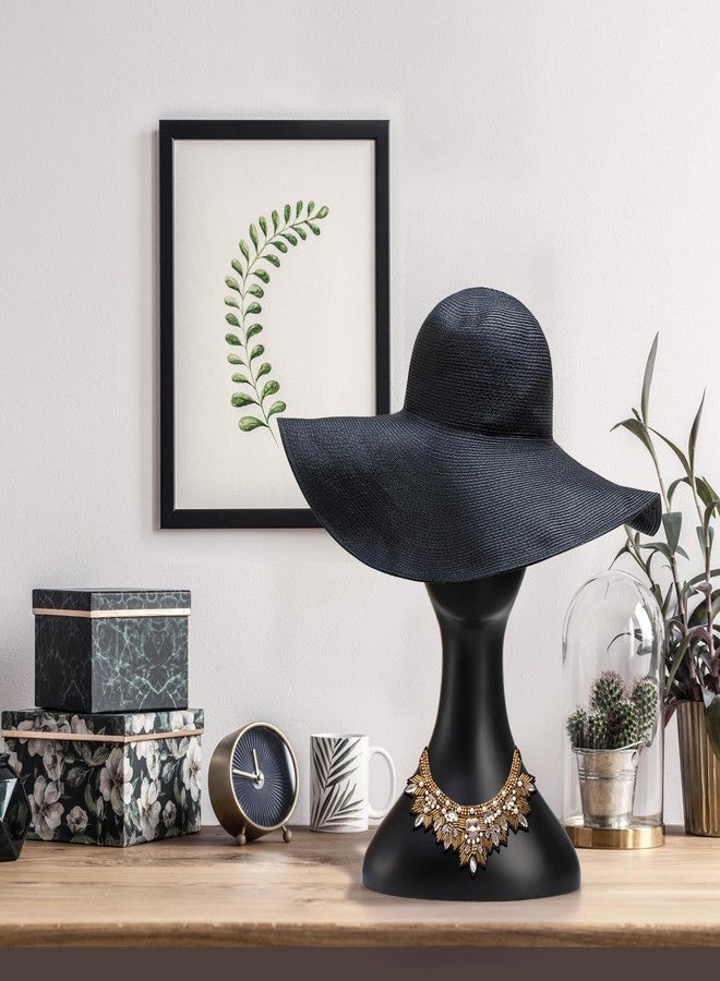 Acshio Professional Plastic Mannequin Head, 16 Inch Model Wig Head Stand with Neck for Women Men, Styling Making Display Holder with Jack for Hat, Mask, Headdress, Necklace, Black - Image 4